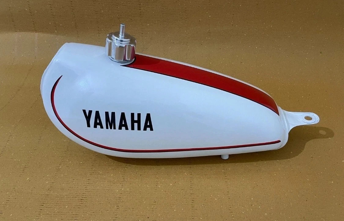 Yamaha DT100 DT 100 Enduro 1977-79 White Steel Fuel Petrol Gas Tank +Cap