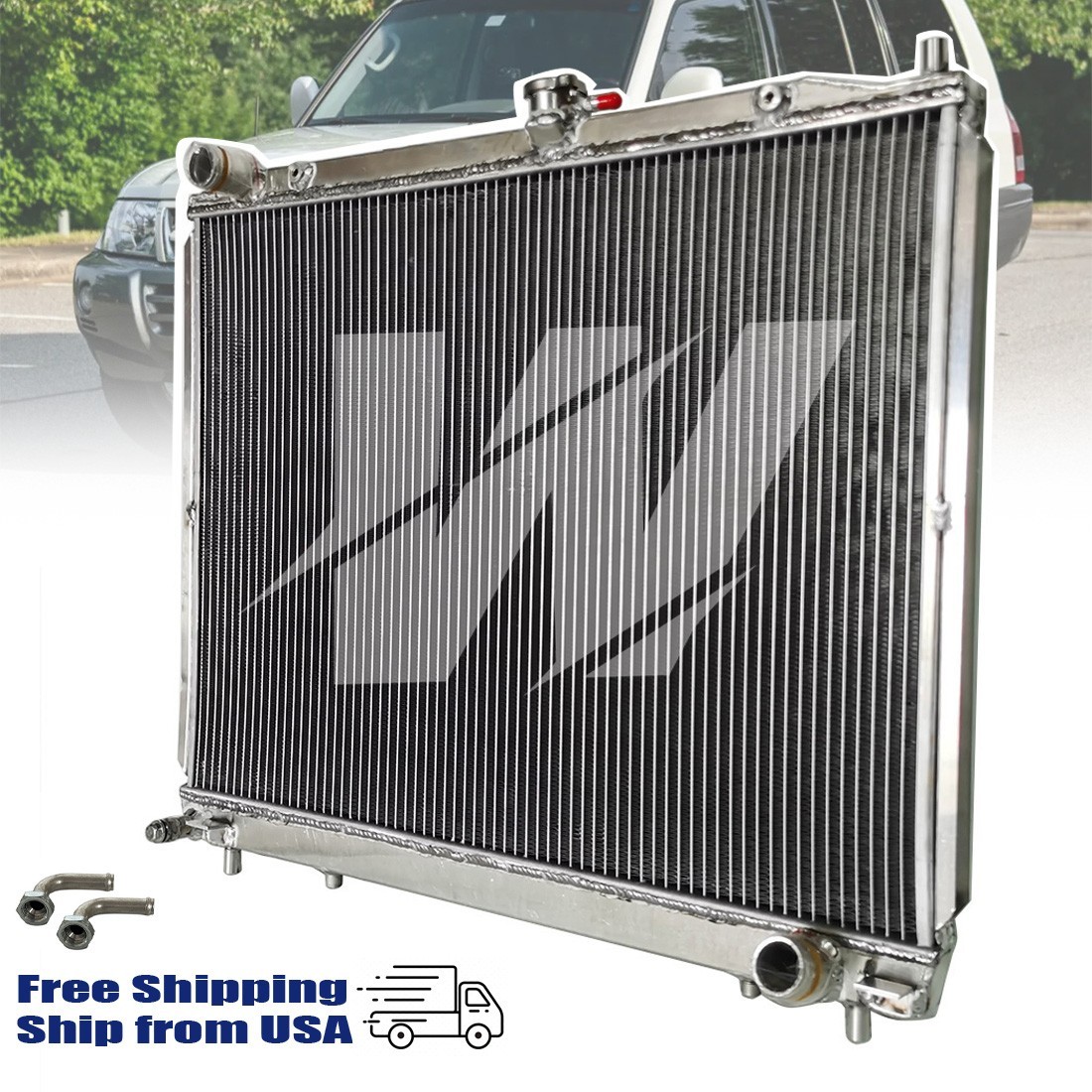 AT Aluminum Radiator for Mitsubishi Pajero NM NP NS NT 2.8 3.2L Diesel 2000-2009