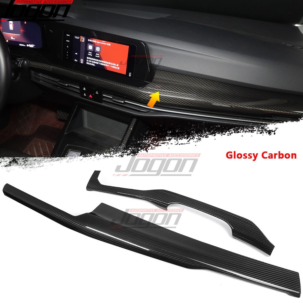 Real Carbon Fiber Interior Console Trim Kit For VW GOLF 8 MK8 8.5 GTI Golf R 21+