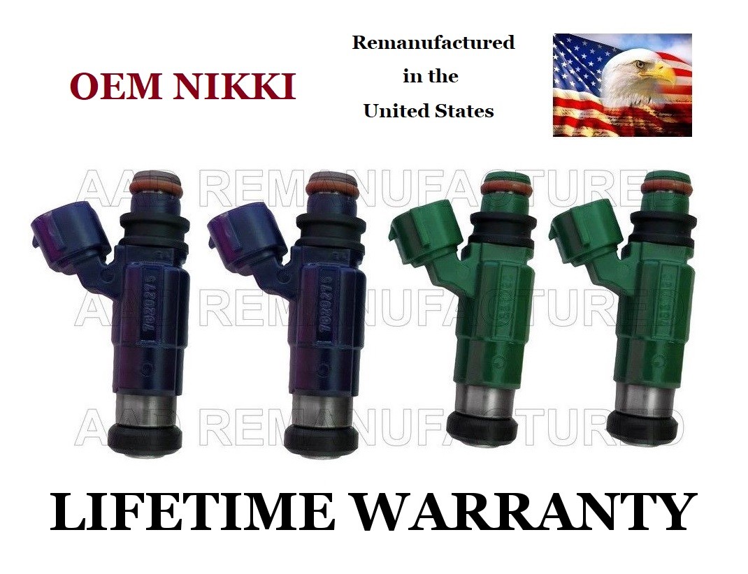 OEM Genuine Nikki Set Of 4 Fuel Injectors for 01 02 03 04 05 Mazda Protege 2.0L