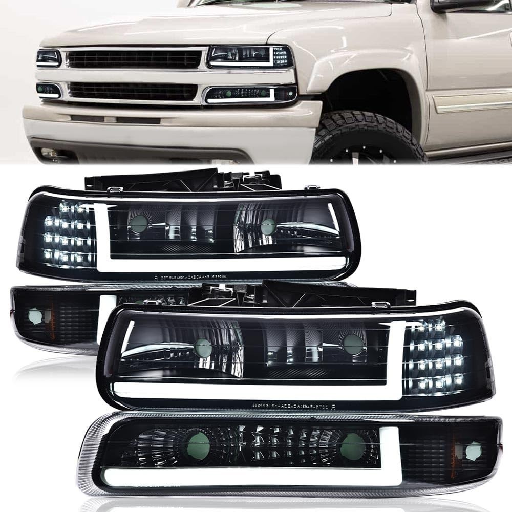 LED Headlights Fit 1999-2002 Chevy Silverado 1500 2500,Smoke Lens Black Housing LED Headlights Fit 1999-2002 Chevy Silverado 1500 2500,Smoke Lens Black Housing