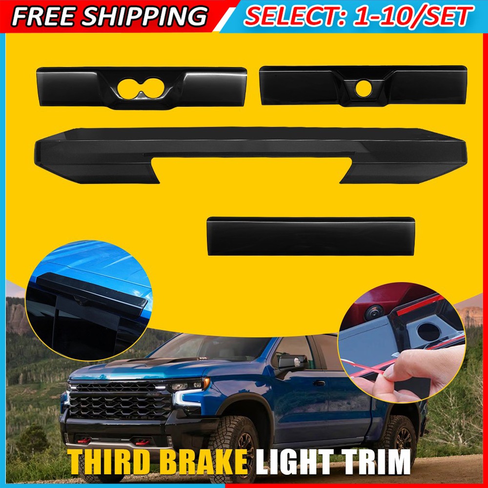 4-40x Third Brake Light Trim Cover Housing Smoked For Chevy Silverado GMC Sierra