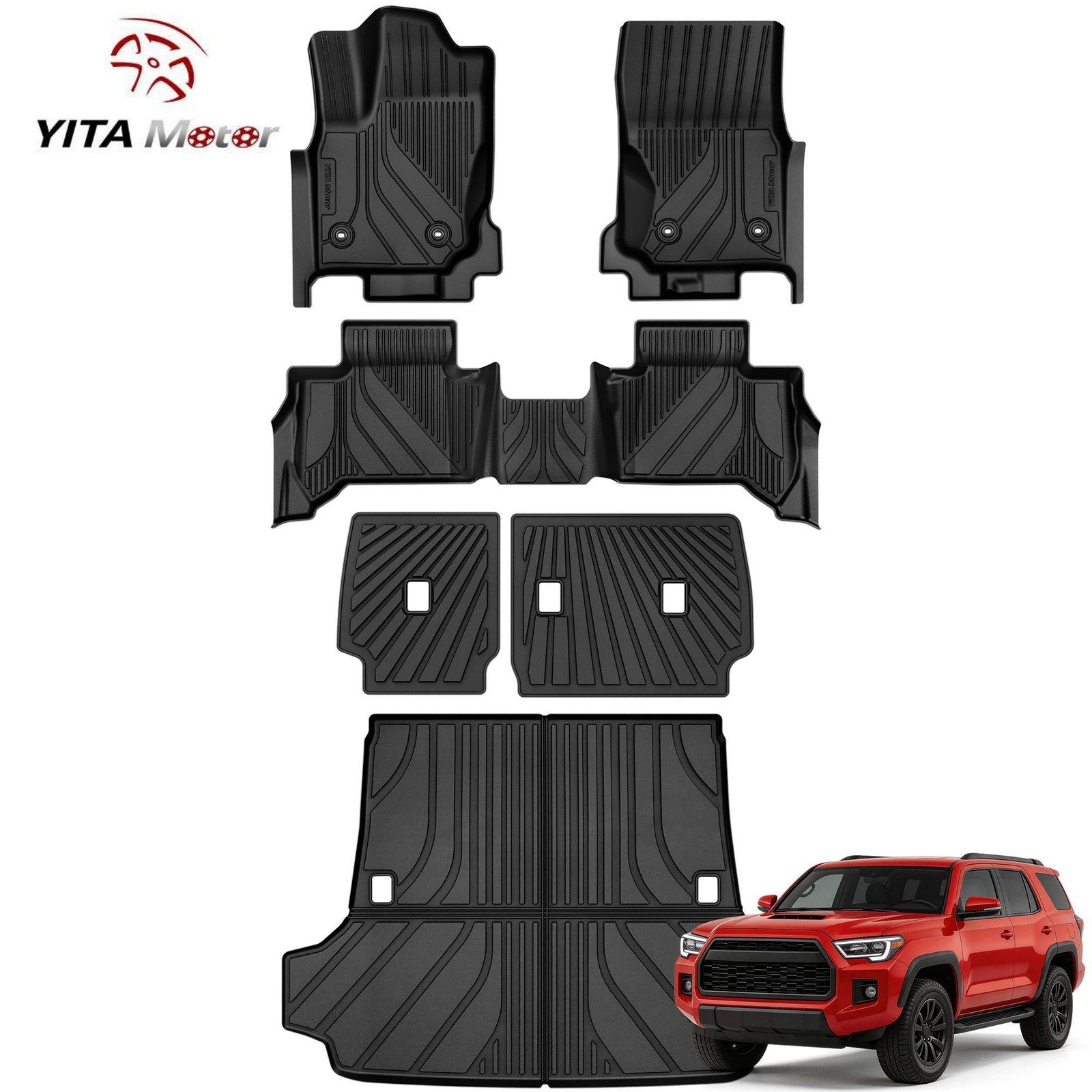 YITAMOTOR Floor Mats for 2025-2026 Toyota 4Runner 5-Seater Gas TPE All Weather