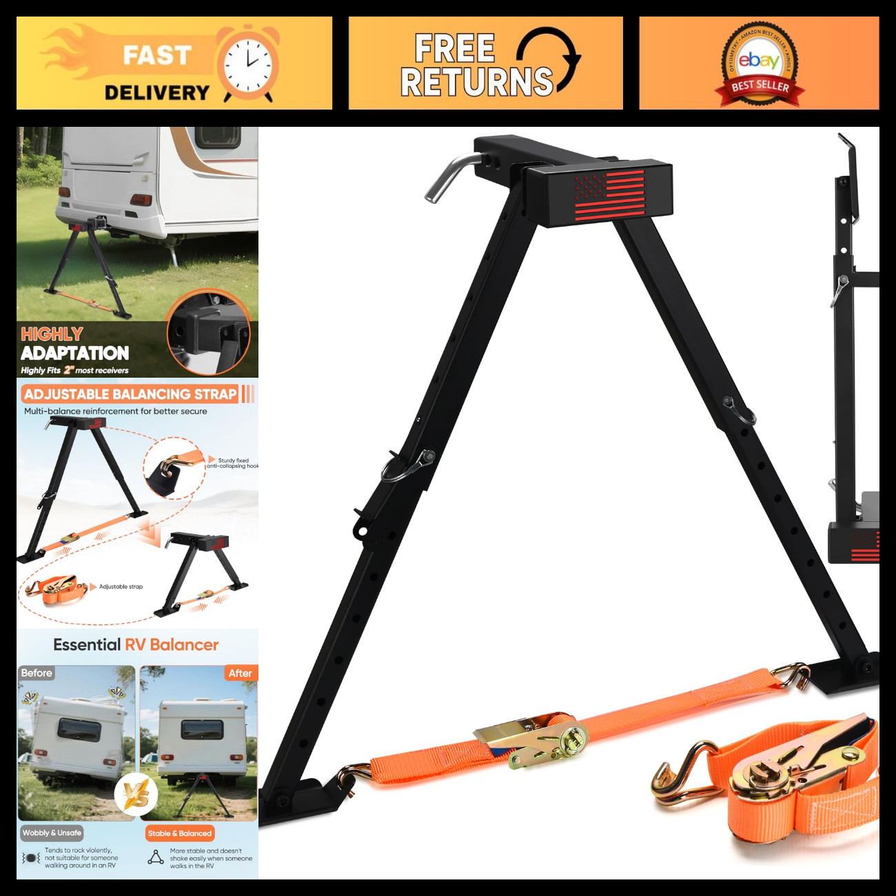 Adjustable RV Hitch Stabilizer Jacks 11\