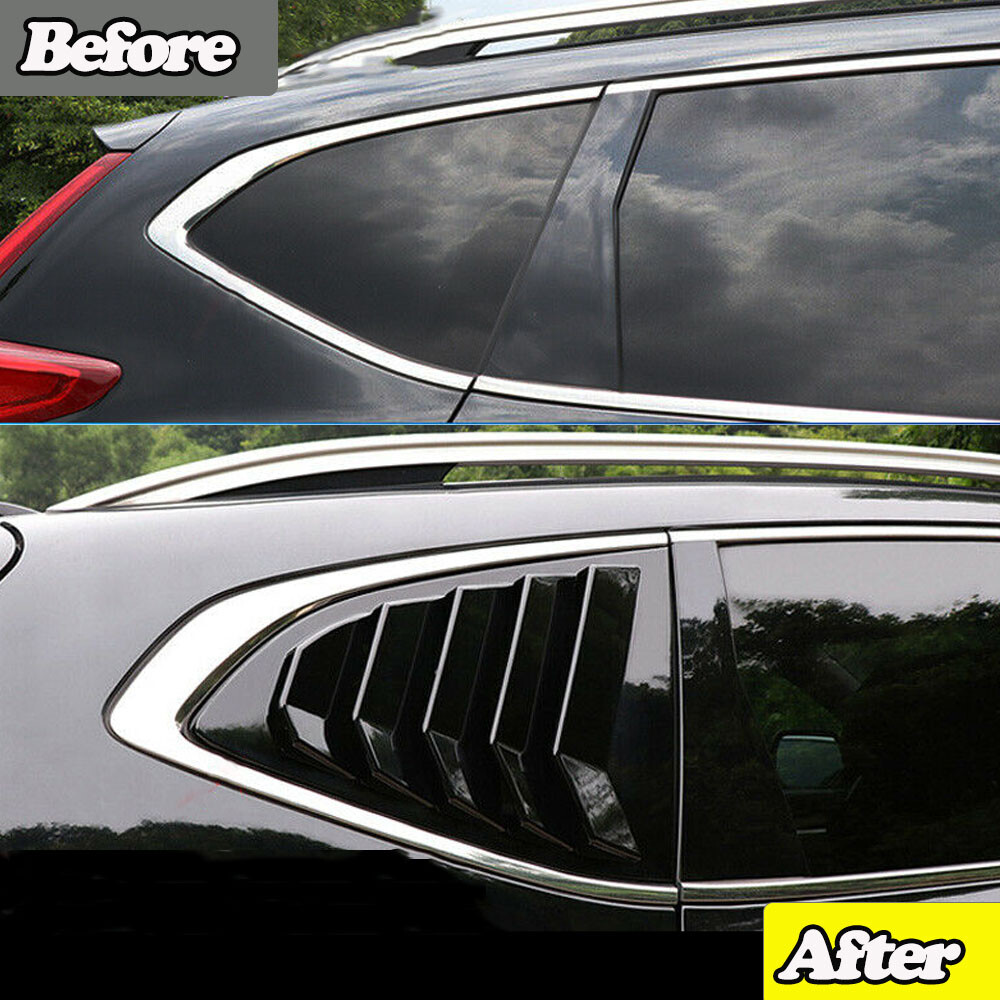 ABS Gloss Black Rear Window Louver Shutter Cover Trim For CRV 2017-2022 US Stock
