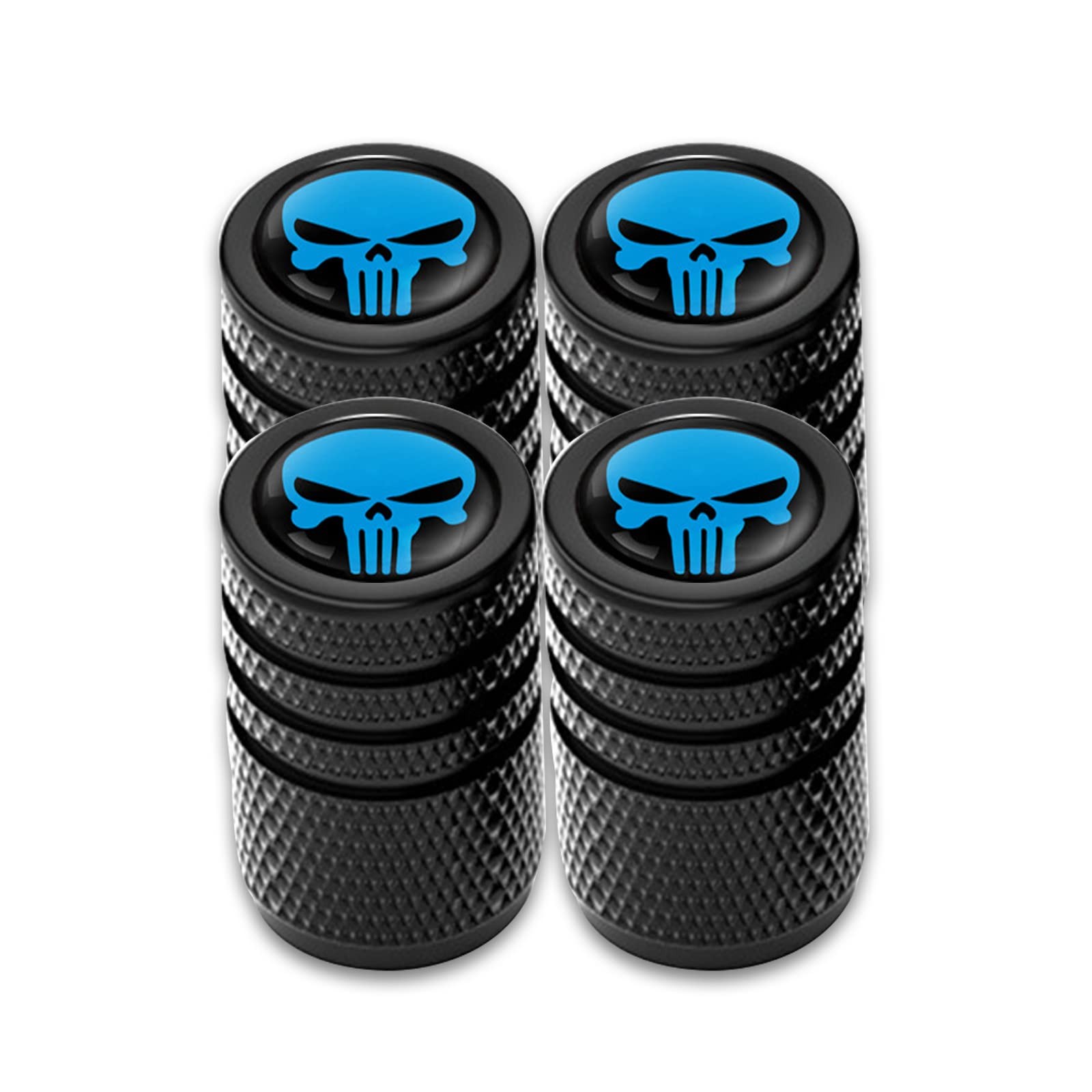 Sodcay 4 PCS Skull Tire Valve Stem Caps Car Cap, Corrosion 4 PCS, Blue