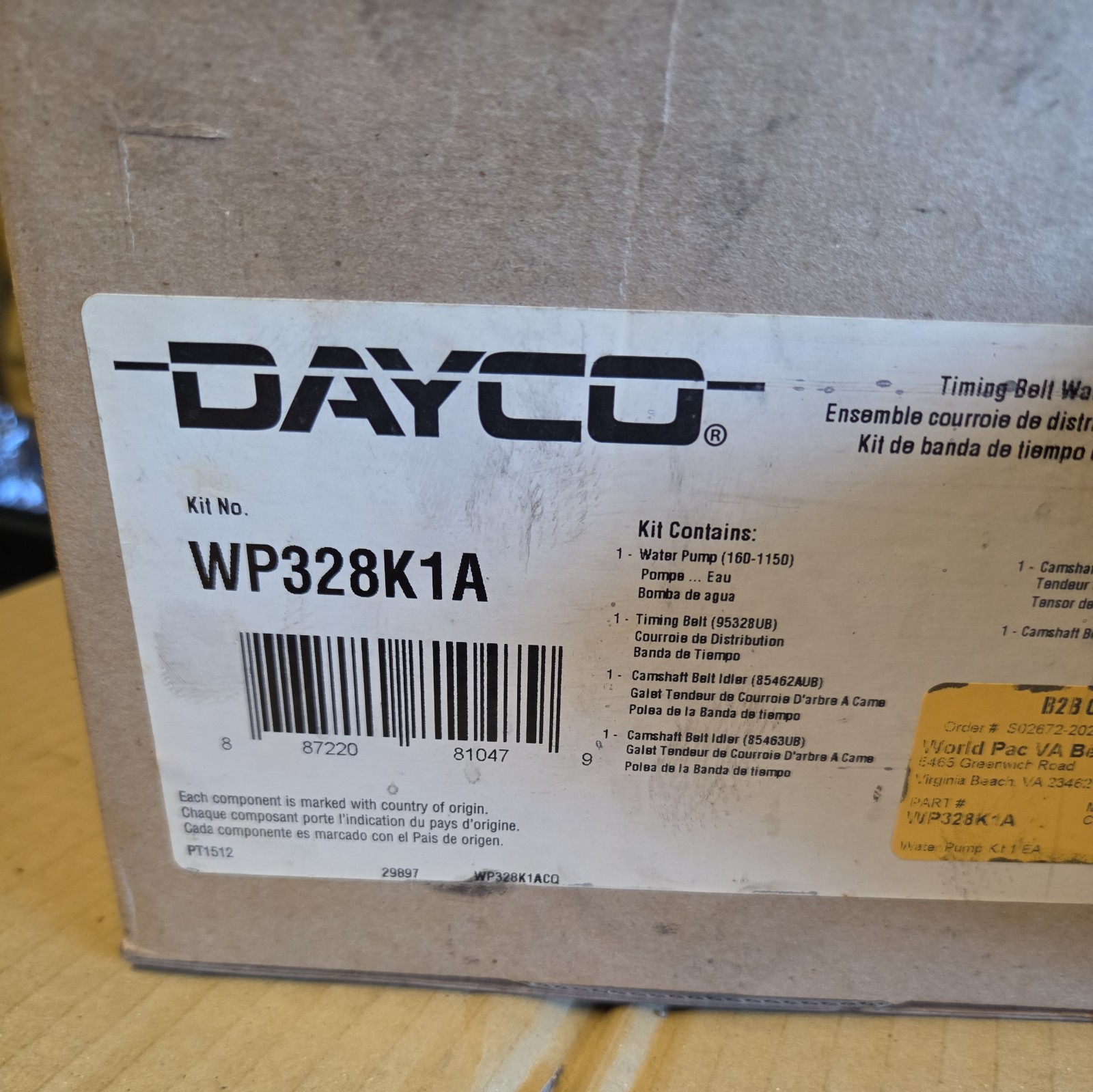 Dayco WP328K1A Engine Timing Belt Kit with Water Pump Dayco WP328K1A Engine Timing Belt Kit with Water Pump