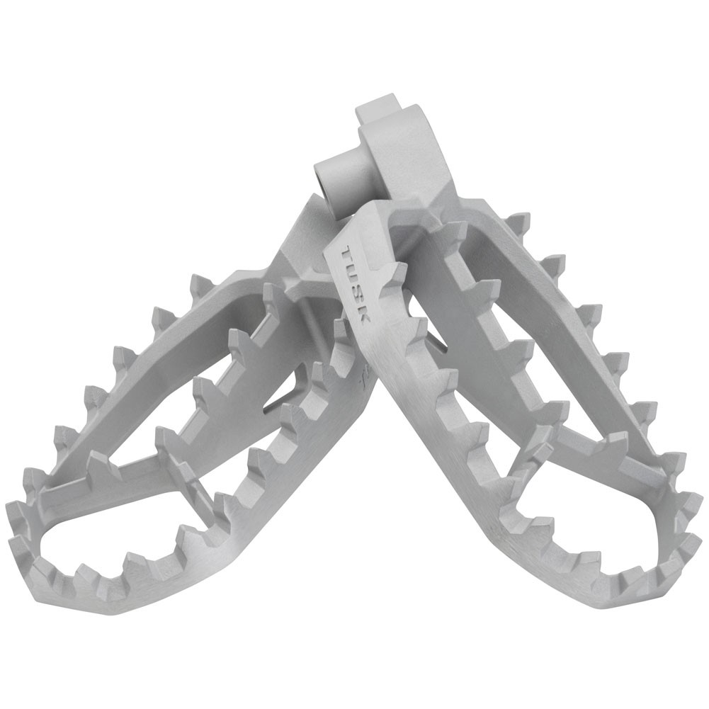 Tusk Blitz Titanium Moto Foot Pegs Titanium Silver for Yamaha YZ WR