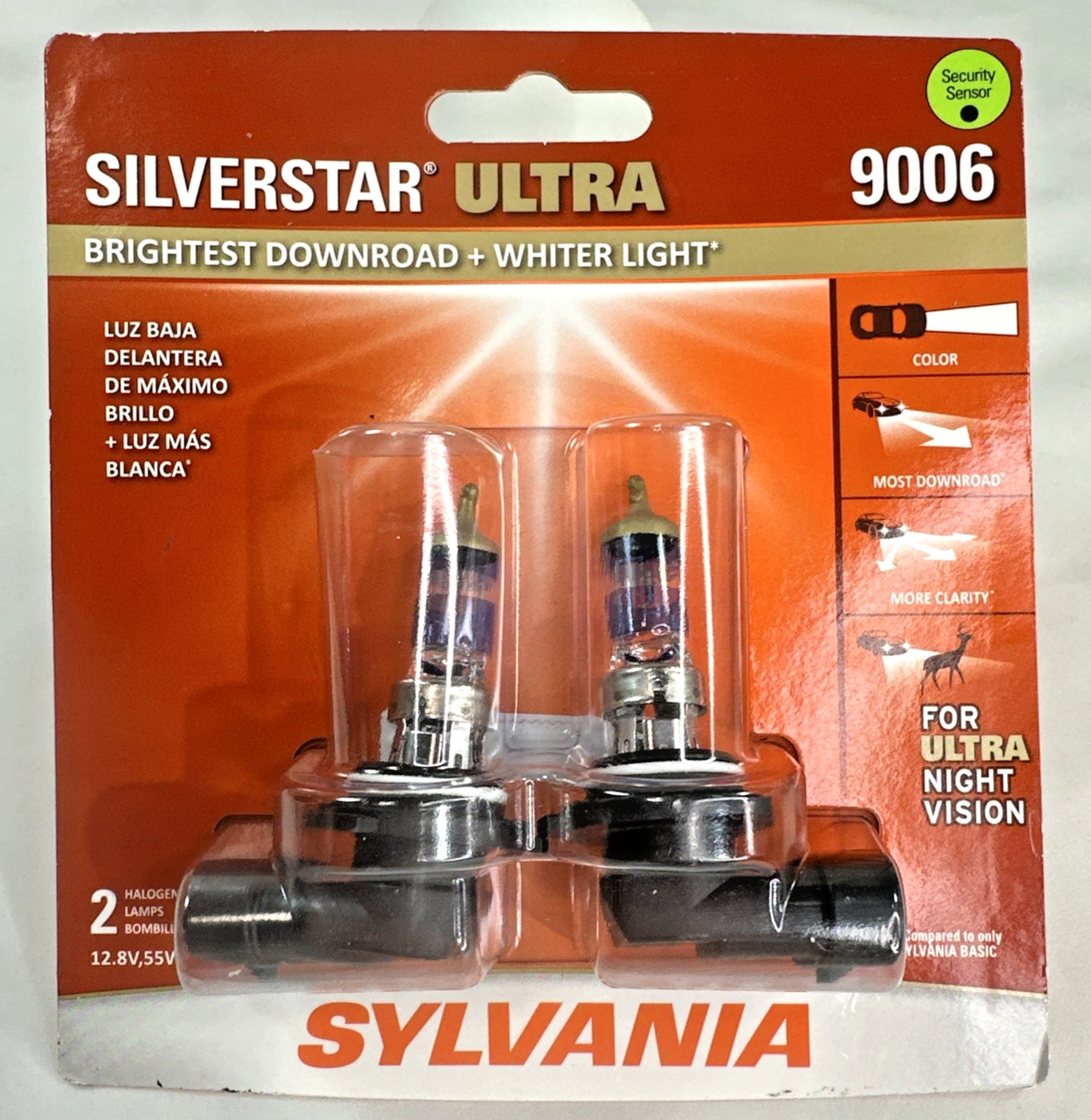 9006 Sylvania SILVERSTAR ULTRA Headlight Bulbs Bright New Genuine (2 PACK)