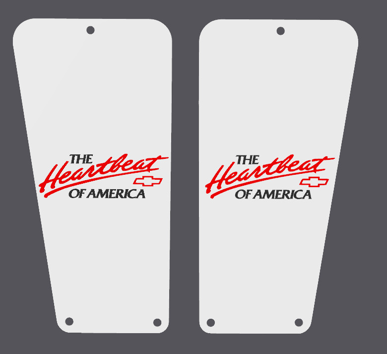 Hearbeat Of America White/Red OBS Door Jam Vents Custom 88-98 Chevy/GMC 2 Qty