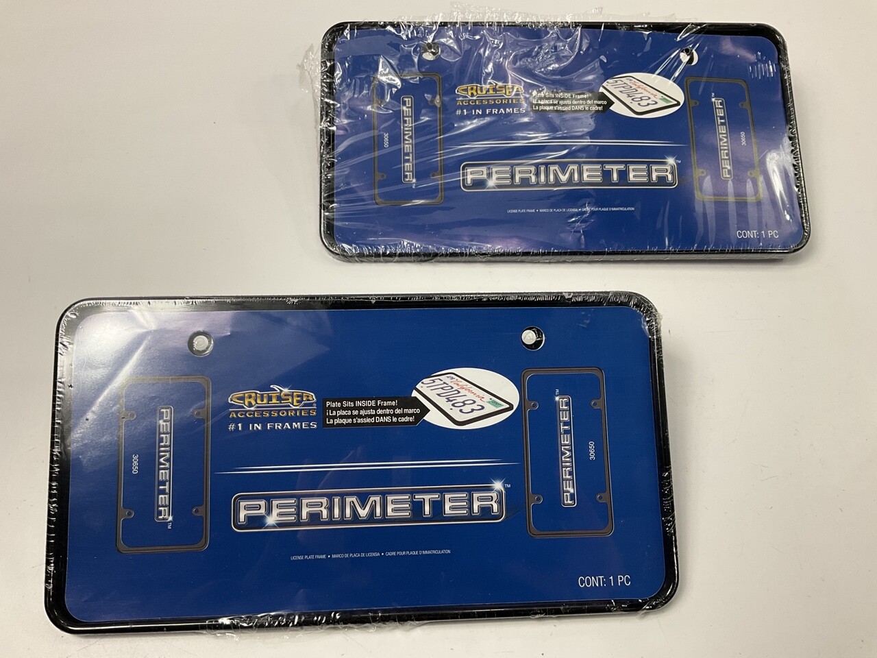 (2) Cruiser 30650 Perimeter License Plate Frames, Black