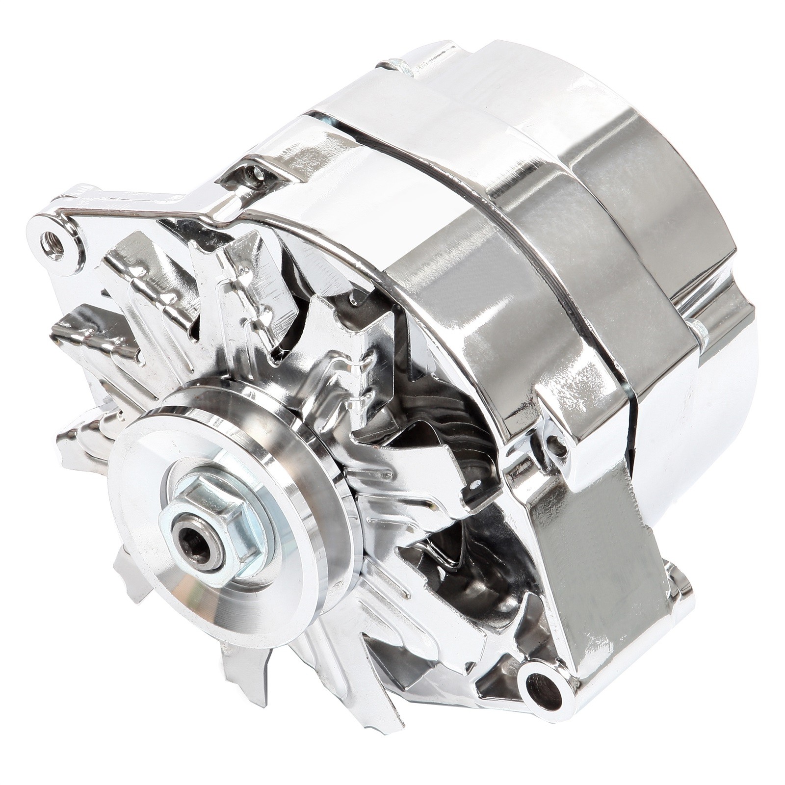 Fits Chrome BBC SBC Chevy GM Alternator 1 Wire Chevy 327-350-396-427-454 110Amp