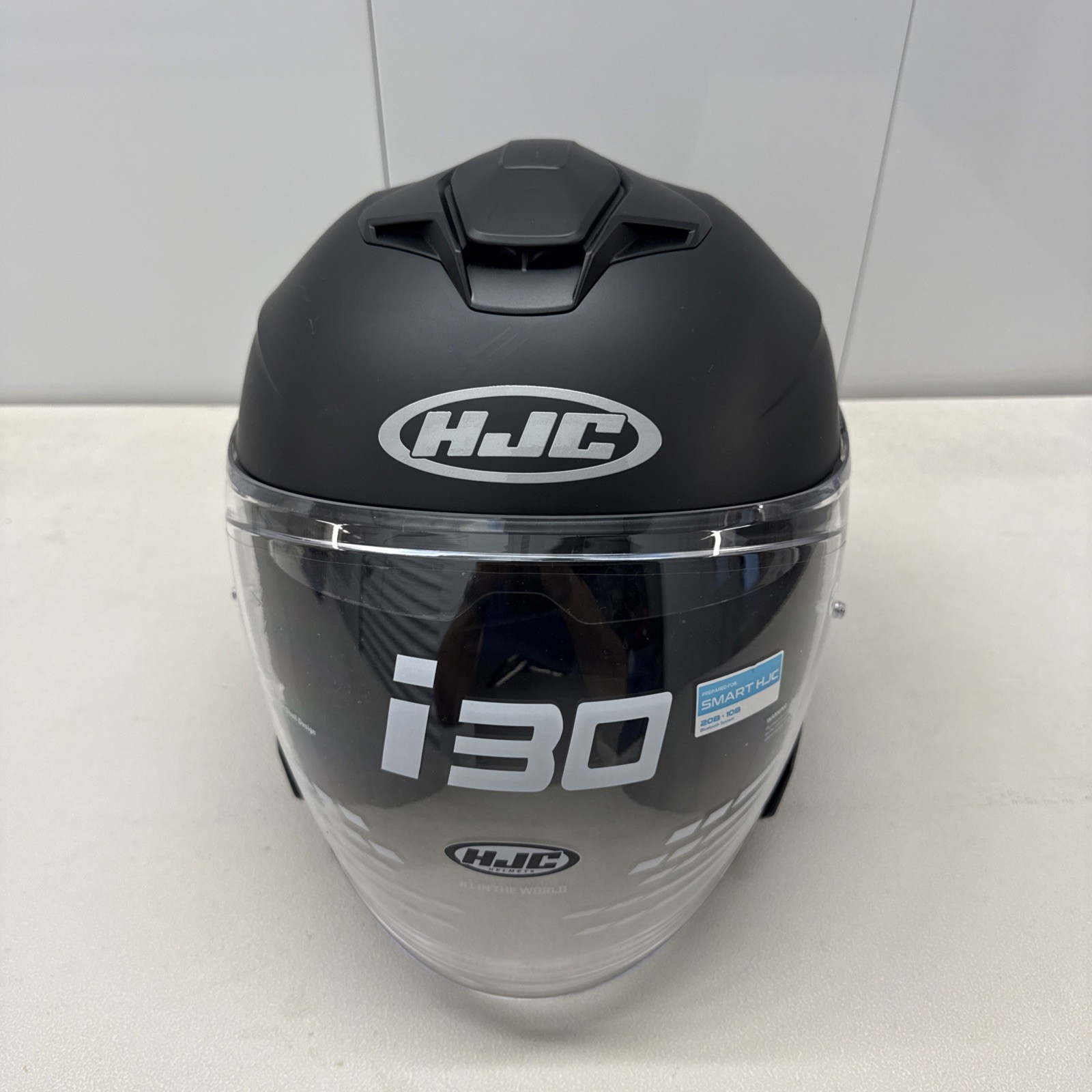 HJC i30 Motorcycle Helmet Open Face w Inner Sun Shield Semi Flat Black Size M