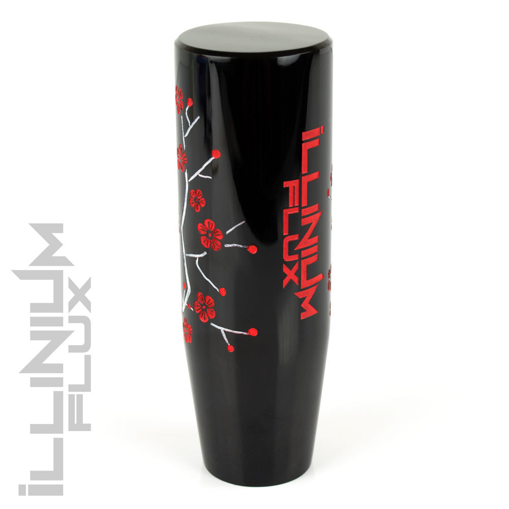 ILLINIUM FLUX RED PAINTED BLACK SAKURA BLOSSOM MANUAL SHIFT KNOB 10X1.25 K61