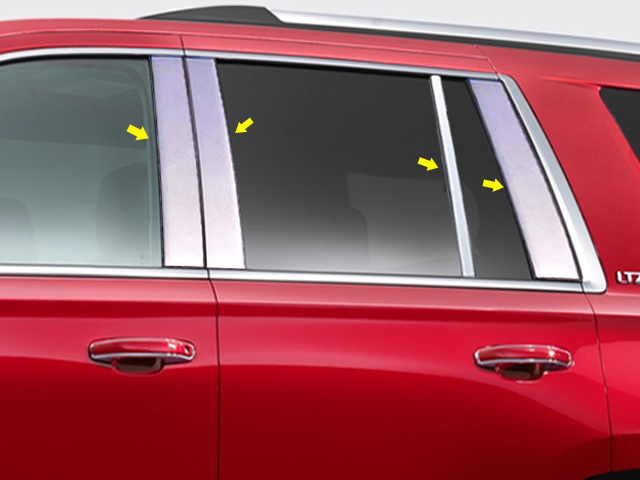 QAA Stainless Chrome Pillar Post Covers for Tahoe/Escalade/Yukon 15-20 8PCS