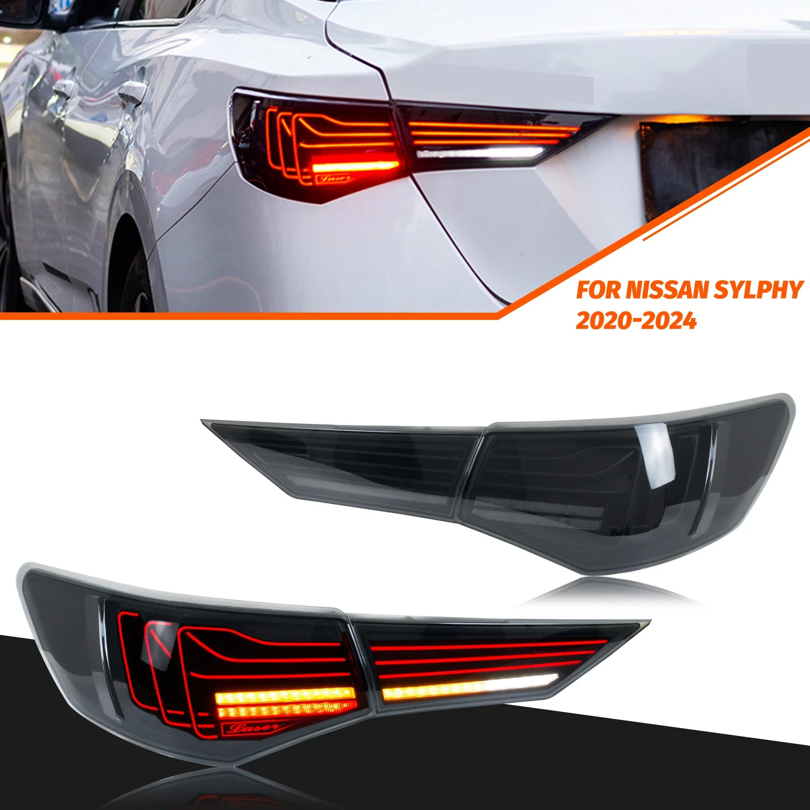 Smoked LED Tail Lights For 8th Gen 2020-25 Nissan Sentra Sequential Animation