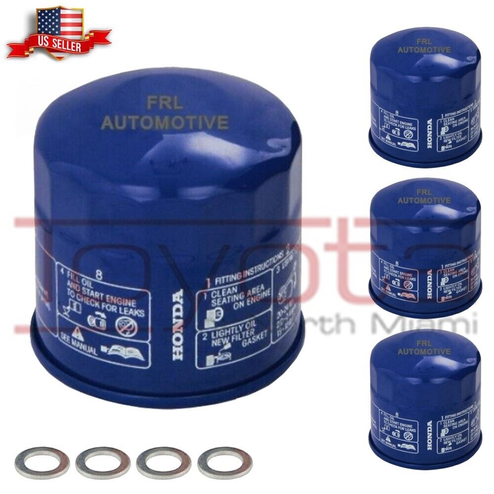 4 Pack OEM Genuine Honda Engine Oil Filters 15400-PCX-004 With Washers Gaskets