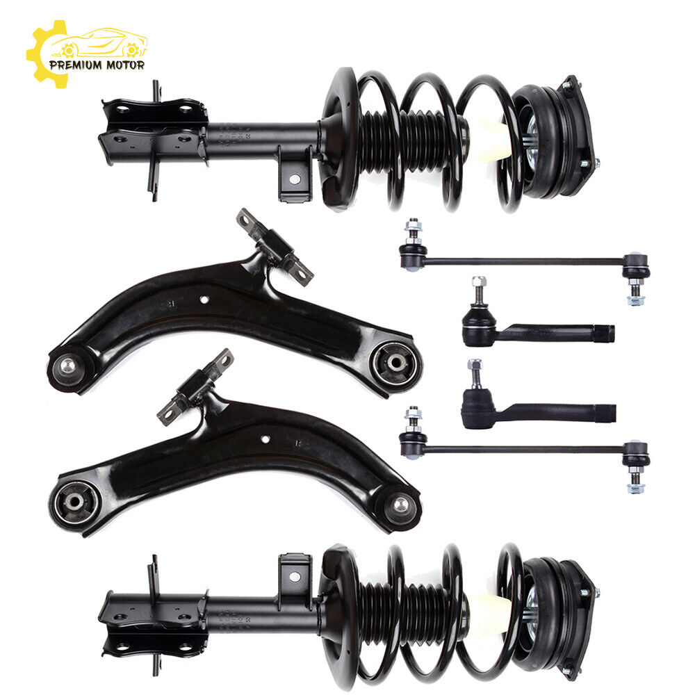 Front Struts Control Arms Tie Rods Sway Bars 2007-2012 for Nissan Sentra 2.0L
