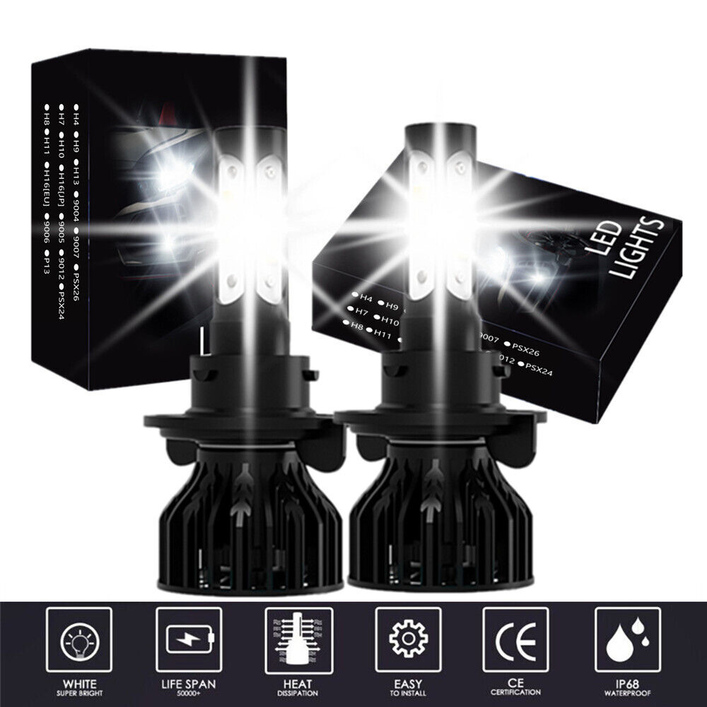 4 SIDE H13 9008 LED Headlight Bulb For Ford F-150 2004-2014 High Low Beam 10000K