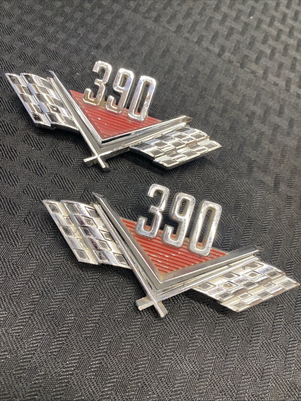 1966 FORD Fairlane 500 FENDER 390 EMBLEM Badges  C60B-16237-A  SET