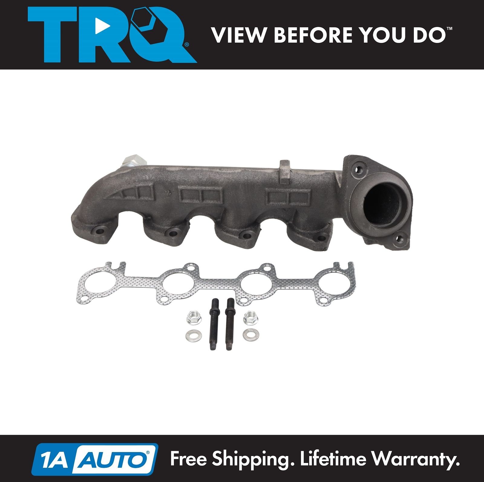 TRQ Exhaust Manifold & Gasket Kit Left Driver for F250 F350 Excursion Van 5.4L