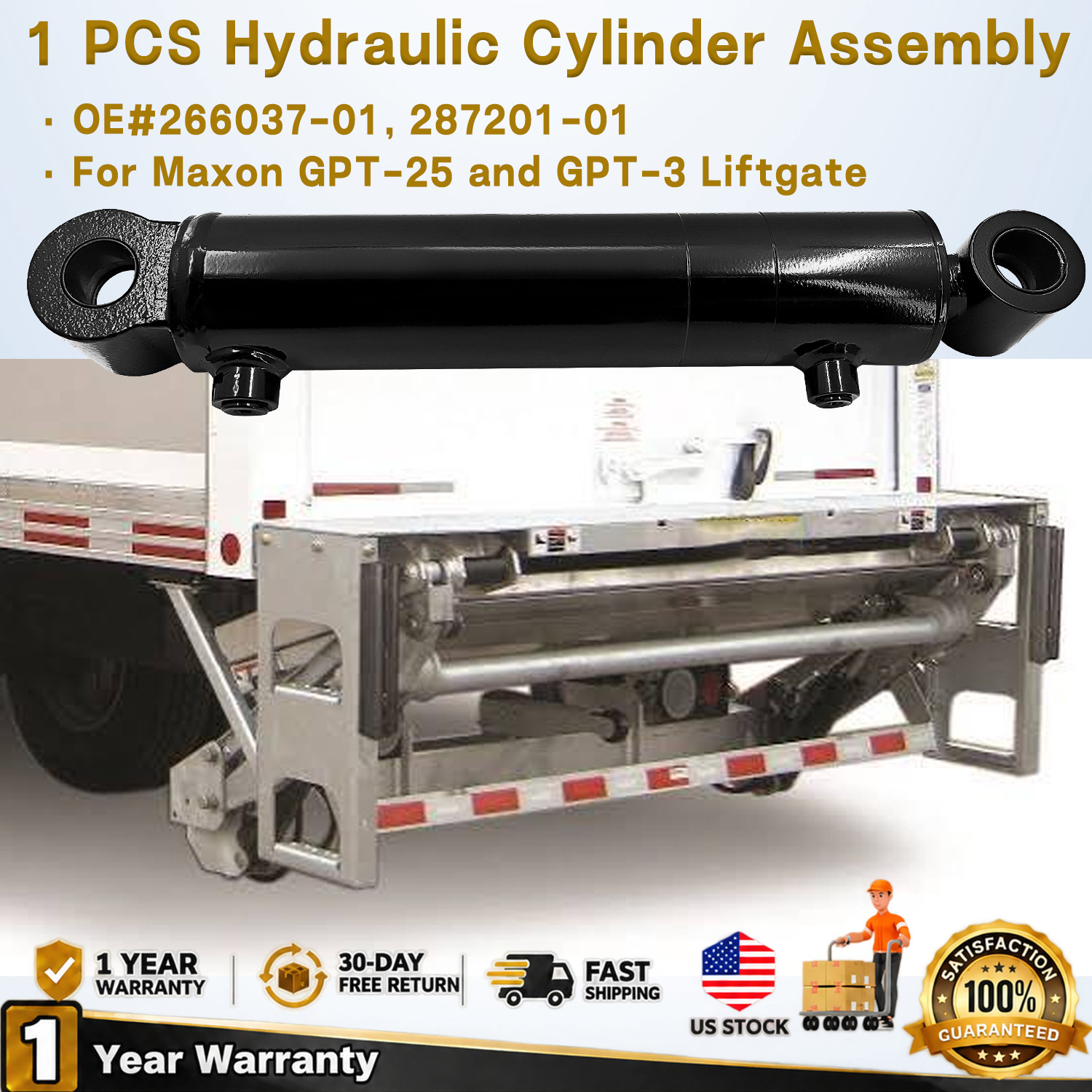 1PCS FOR Maxon GPT-25/GPT-3 Liftgate Hydraulic Cylinder 266037-01 287201-01