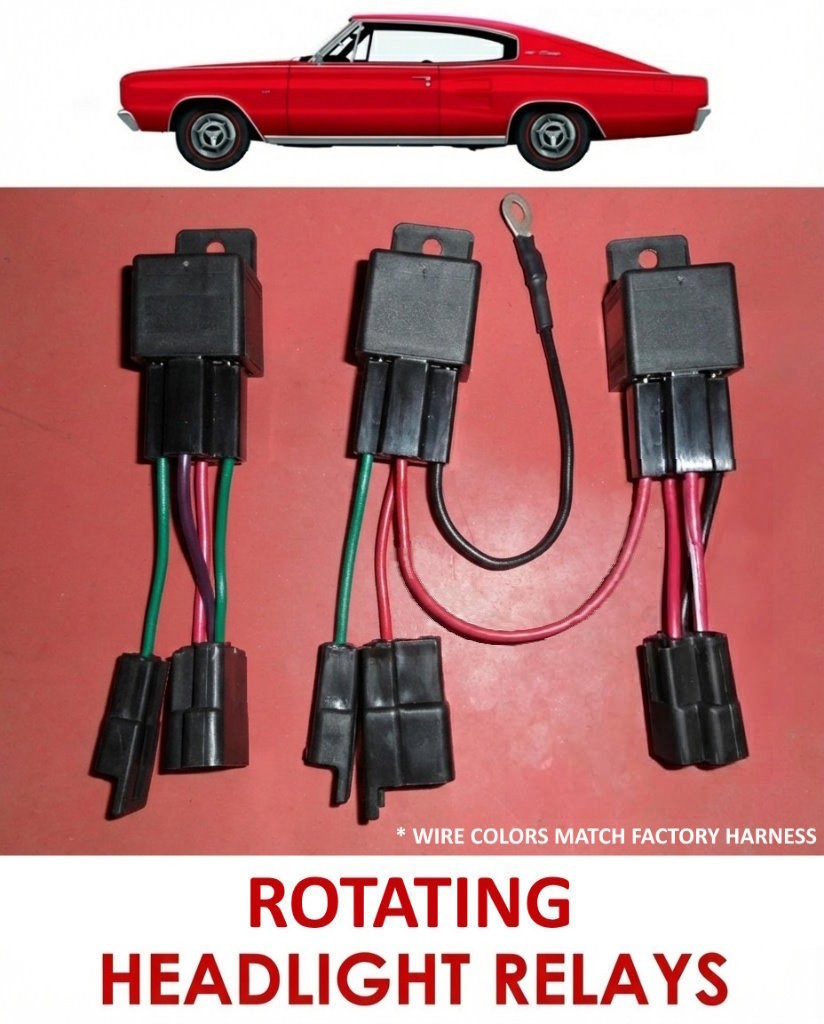 1966 1967 Dodge Charger - Rotating Headlight Relays (New Upgraded) 66 67