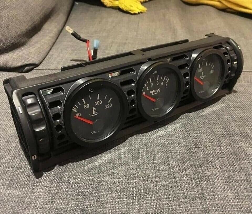 52mm TRIPLE Boost Gauge Pod - Replace Vent for 1982 - 1992 BMW E30