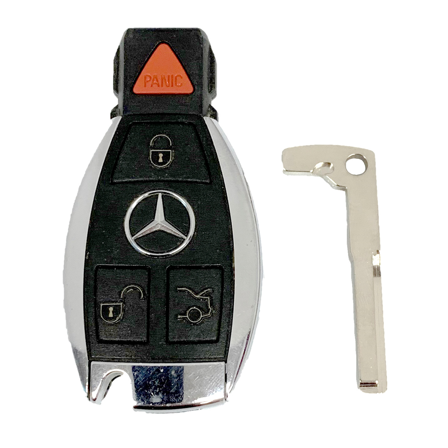 OEM Mercedes Keyless Remote Fob + UNCUT Key Mercedes Benz IYZDC07 DC10 DC11 DC12