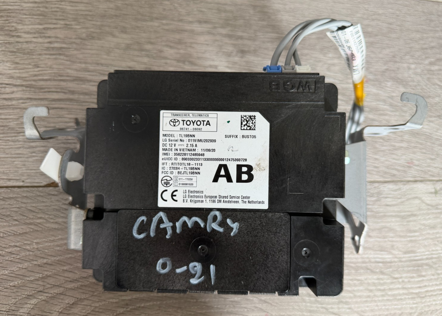 2020-2024 TOYOTA CAMRY TELEMATICS COMMUNICATION COMPUTER UNIT, 86741-06092, OEM