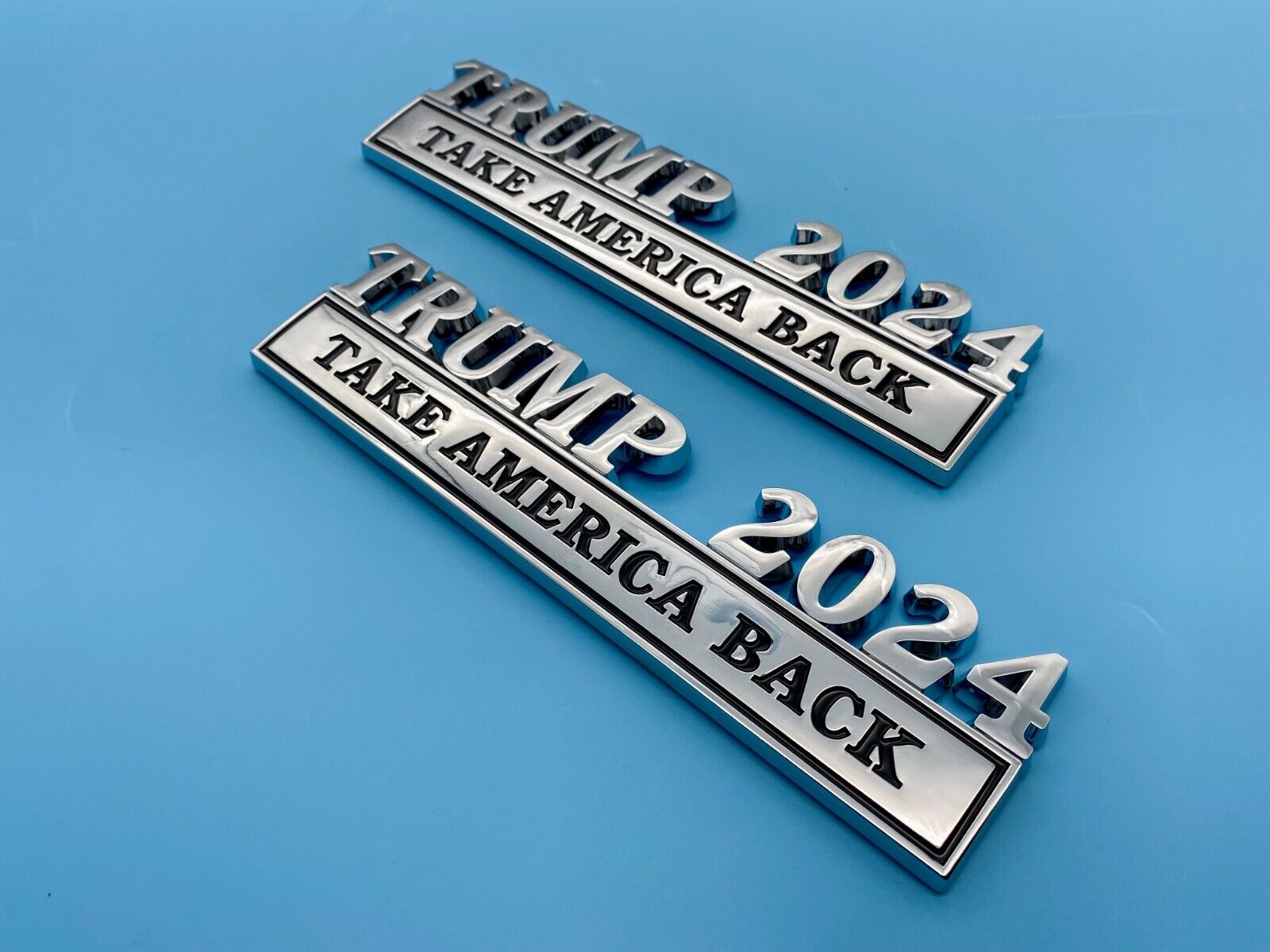 2Pc Trump 2024 Taking America Back MAGA Emblem 3D Badge Door Fender Tailgate