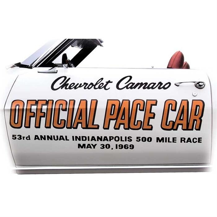 OER PC011 1969 Camaro Indy 500 Pace Car Door Decal Set