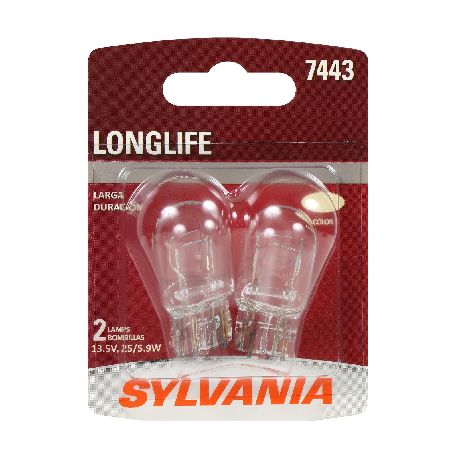 SYLVANIA 7443 Long Life Miniature Bulb, Daytime 2 Count(Pack of 1), White