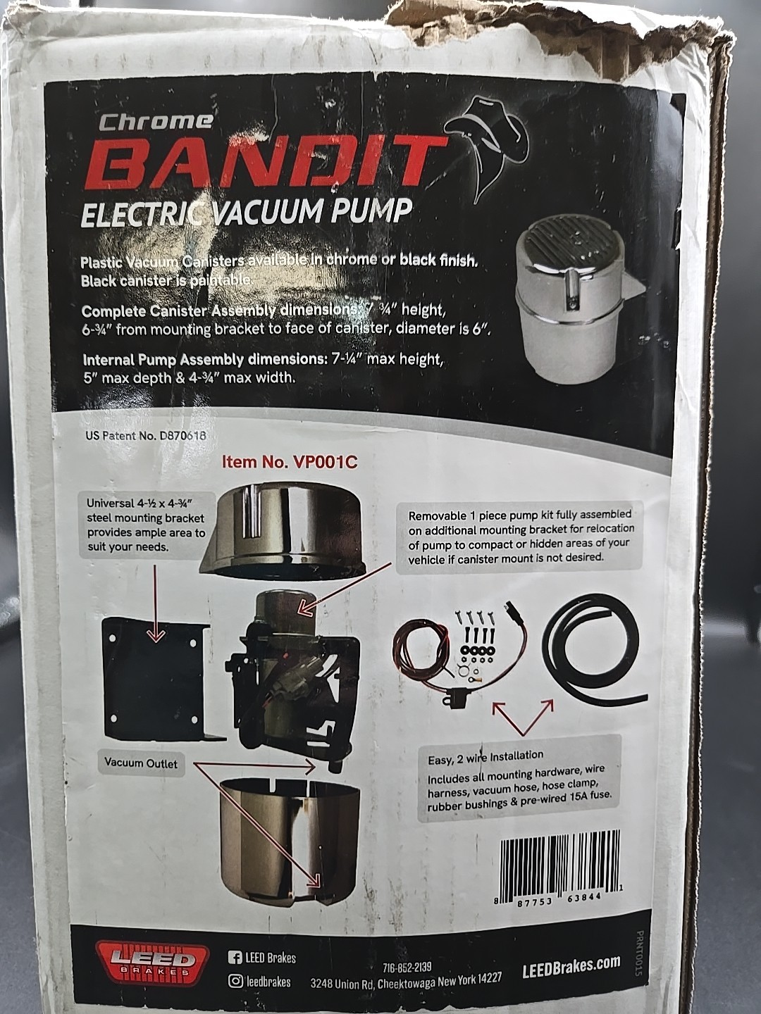 Bandit Electric Vacuum Pump Prewired Chrome Bandit Electric Vacuum Pump Prewired Chrome