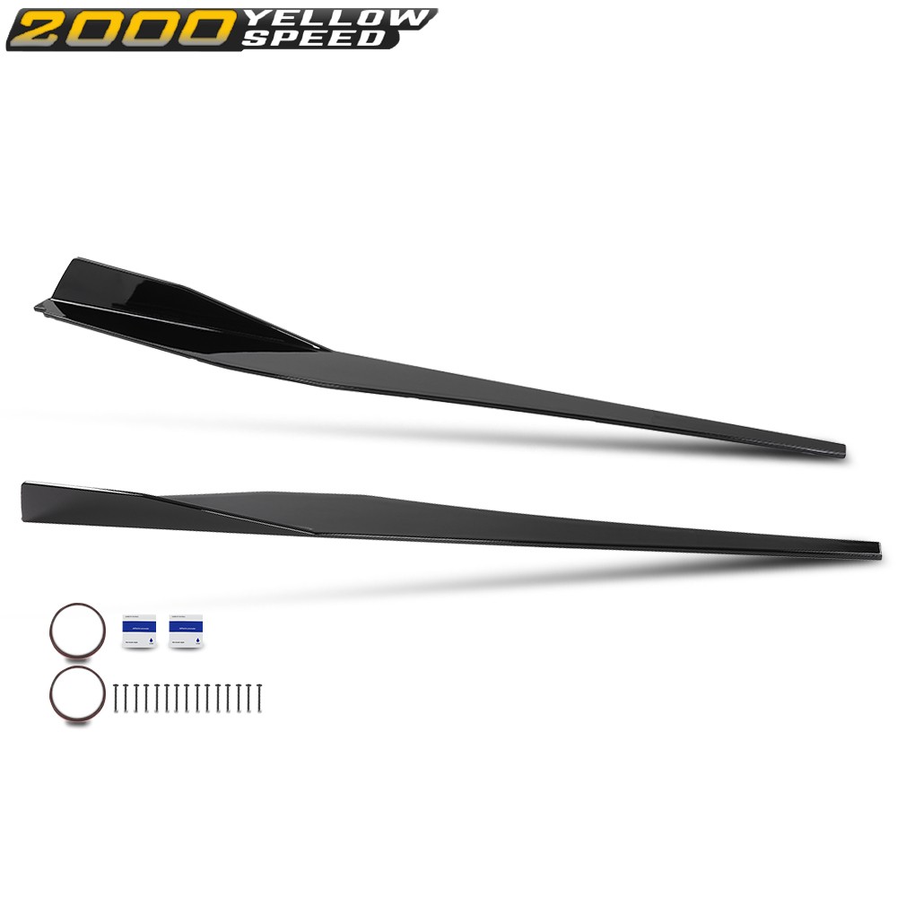 Side Skirts Extension Panel Lip Gloss Black Fit For 2020-2023 Corvette C8 5VM