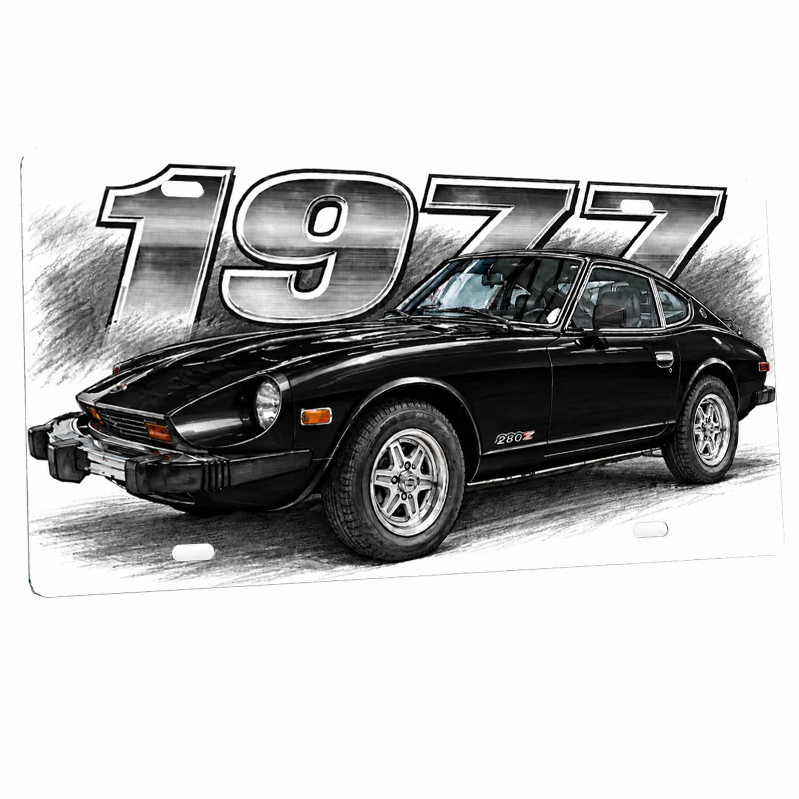 1977 Datsun 280Z Series Sports Car Aluminum License Plate Sign