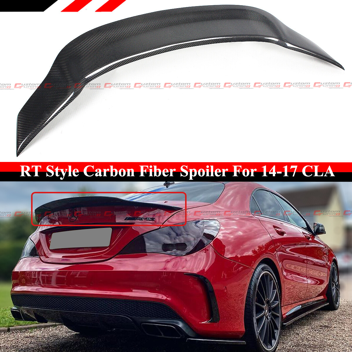FOR 14-19 MERCEDES CLA250 CLA45 AMG W117 R STYLE CARBON FIBER TRUNK SPOILER WING