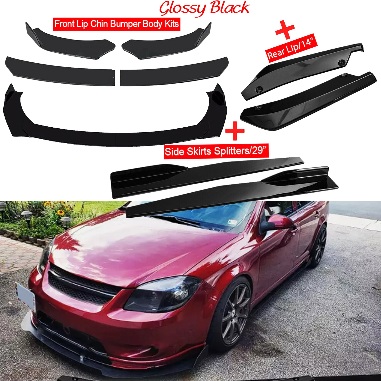 For Chevrolet Cobalt SS Front Bumper Lip /Spoiler Body Kit Side+Skirt Rear