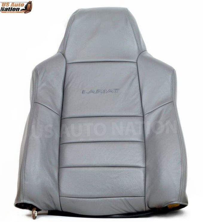 02-07 Ford F250 Lariat Driver Side Lean Back Leather Seat Cover Gray