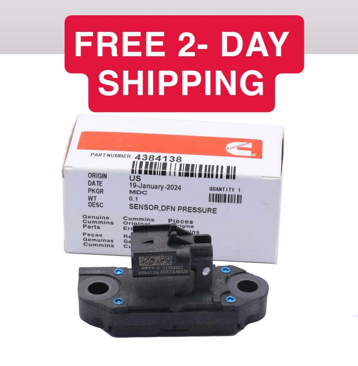 OEM Genuine Cummins Differential Pressure Sensor 4384138