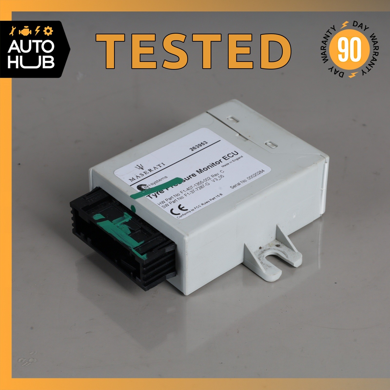 08-16 Maserati GranTurismo M145 Tire Pressure Monitor Module 263953 OEM