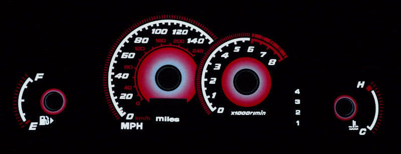 Red Glow Gauge Face Overlay New Fit For 00-05 Mitsubishi Eclipse Auto GS GT GTS