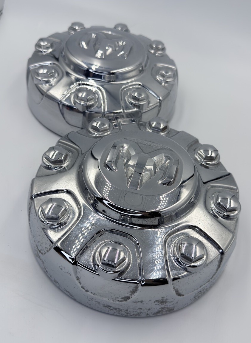 OEM 2019-2025 Ram 2500 3500 Center Caps 6PG02TRMAB 8 Lug Pair Mopar