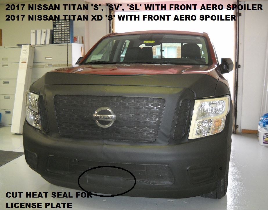Lebra Front End Mask Cover Bra Fits 2017-2019 Nissan Titan With FR. Spoiler