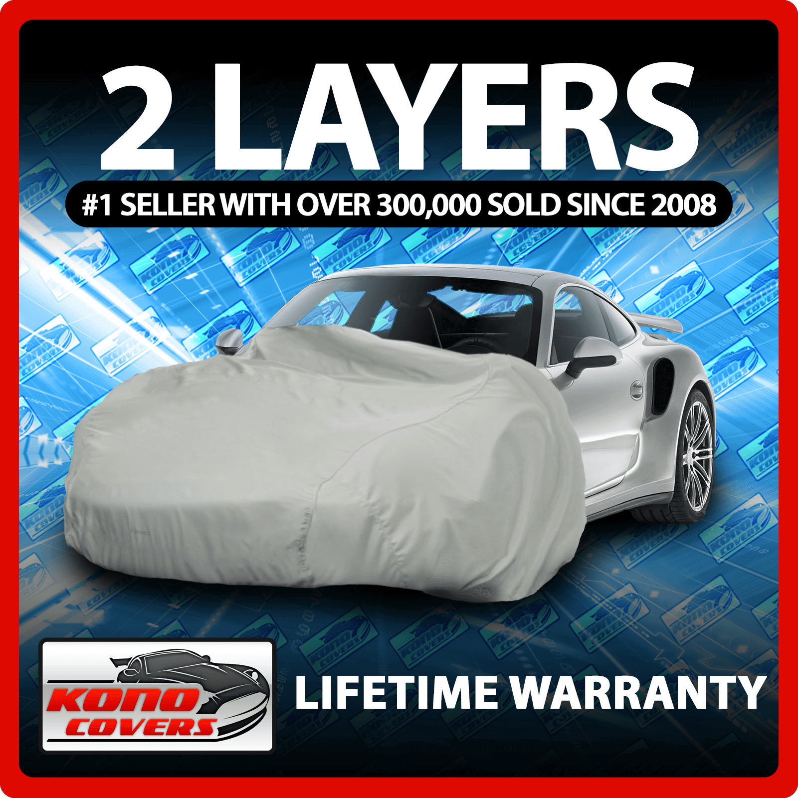 2 Layer Car Cover - Soft Breathable Dust Proof Sun Uv Water Indoor Outdoor 2268