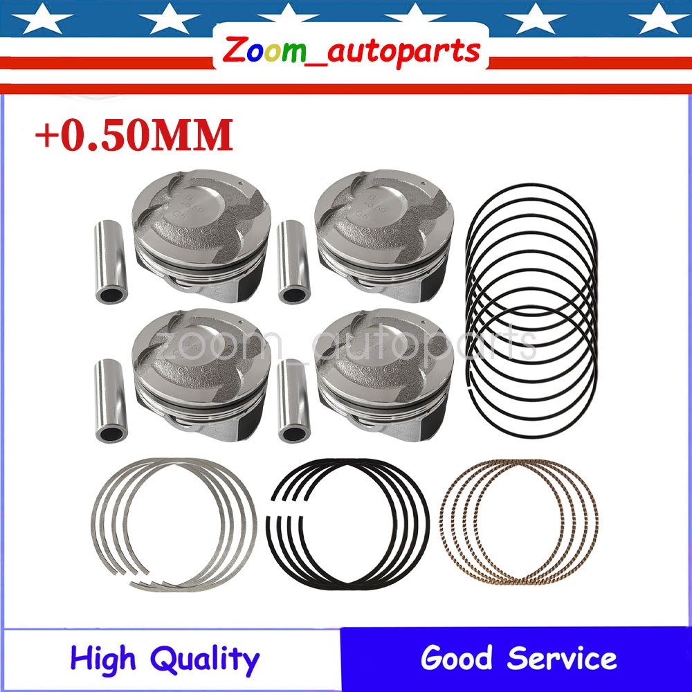 For 2012-16 Hyundai Kia Accent Rio 1.6L DOHC Oversize +0.50MM Piston & Rings Kit