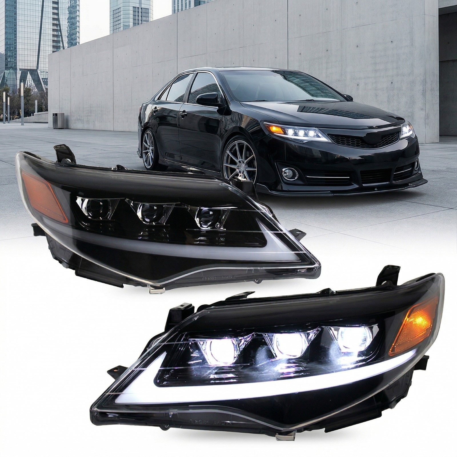 HC LED Headlights For Toyota Camry 2012-2014 Sequential with Animation DRL