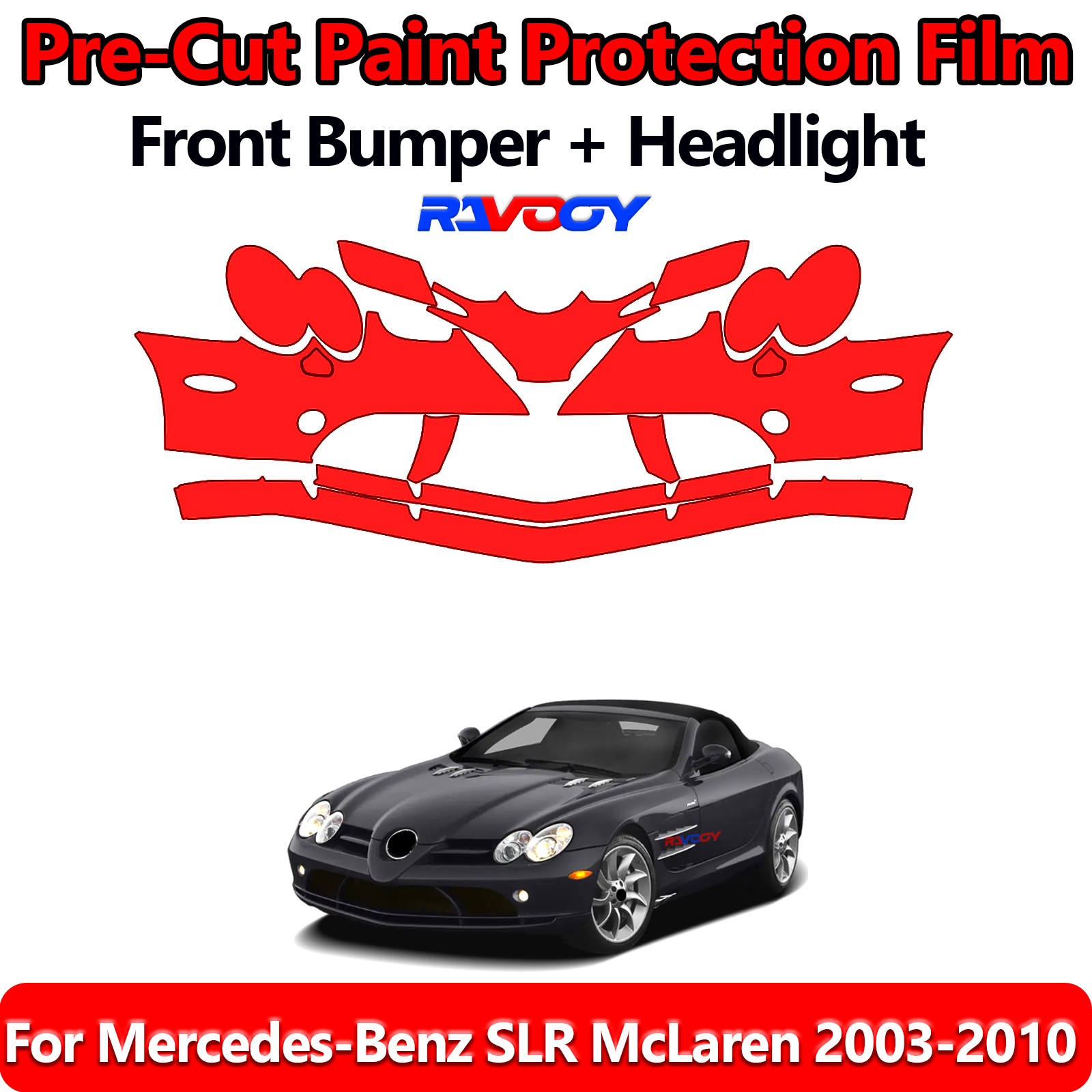 8.5Mil PreCut Front Bumper PPF Kit Film For Mercedes-Benz SLR McLaren 2003-2010