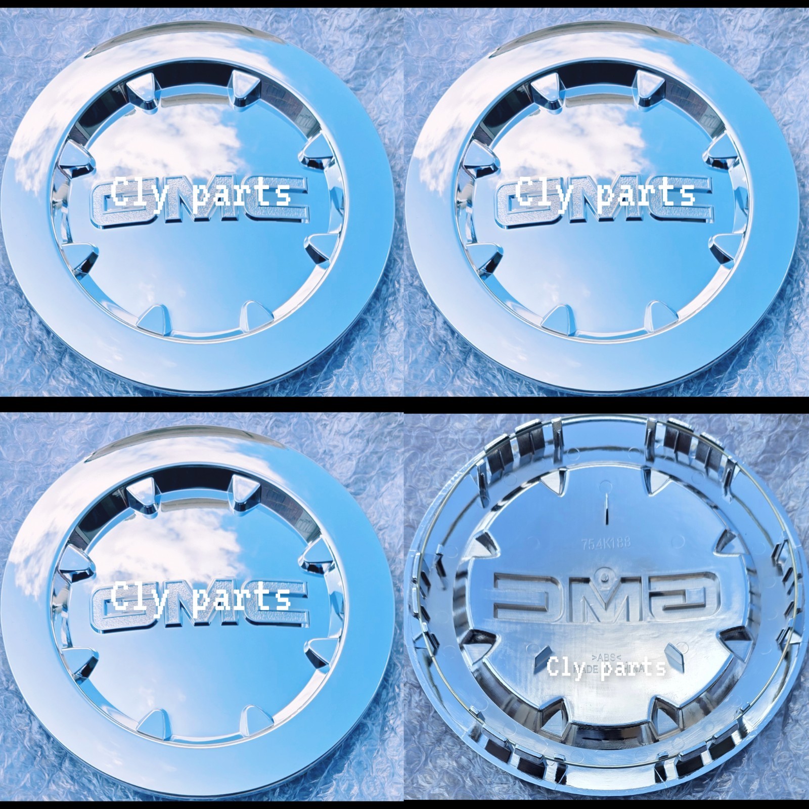 4 X Chrome Center Caps For Sierra 1500 Yukon XL Denali 2007-2013 9596381 20 Inch