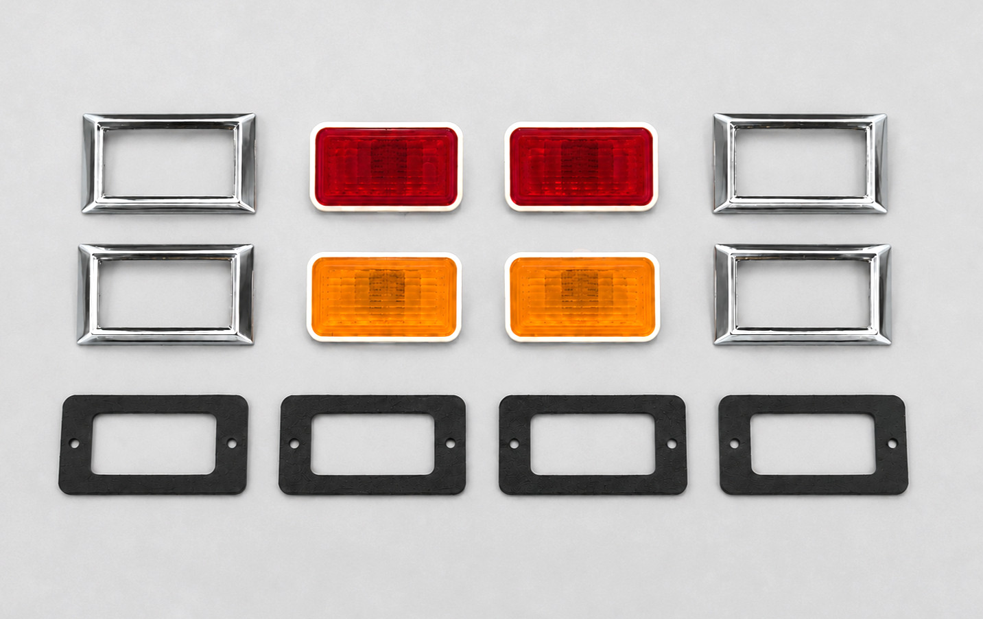 1968 Camaro Chevelle Nova Side Marker Light Kit Lens Chrome Bezels Gaskets 12PCS